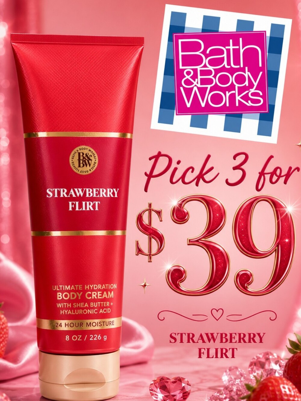 Bath & Body Works Luxury Collection Strawberry Flirt Body Cream